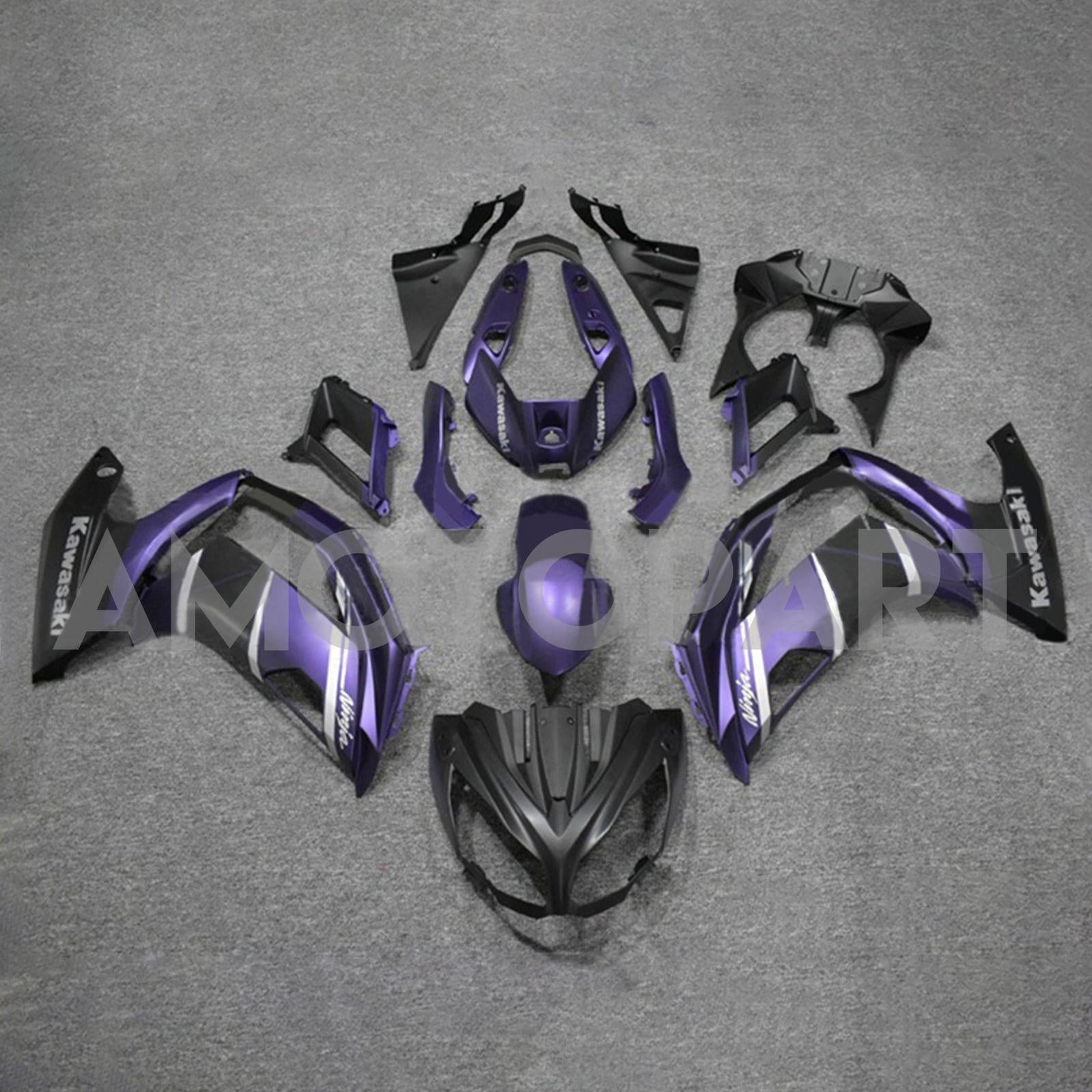 Amotopart 2012-2016 Kawasaki ER6F/Ninja650 Matte Purple&Black Fairing Kit