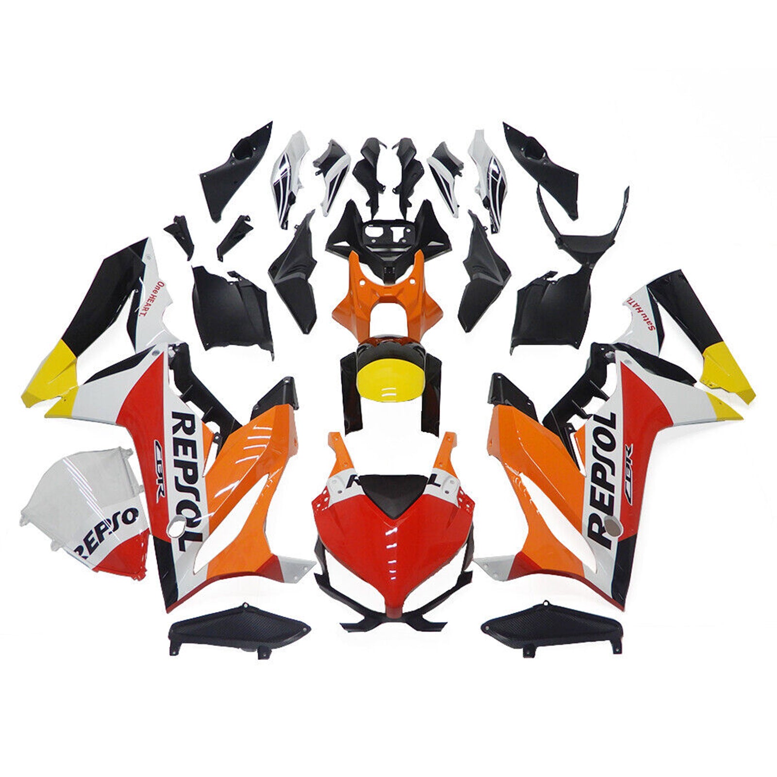 Amotopart 2019-2020 CBR650R Kit de carénage Repsol Honda rouge orange