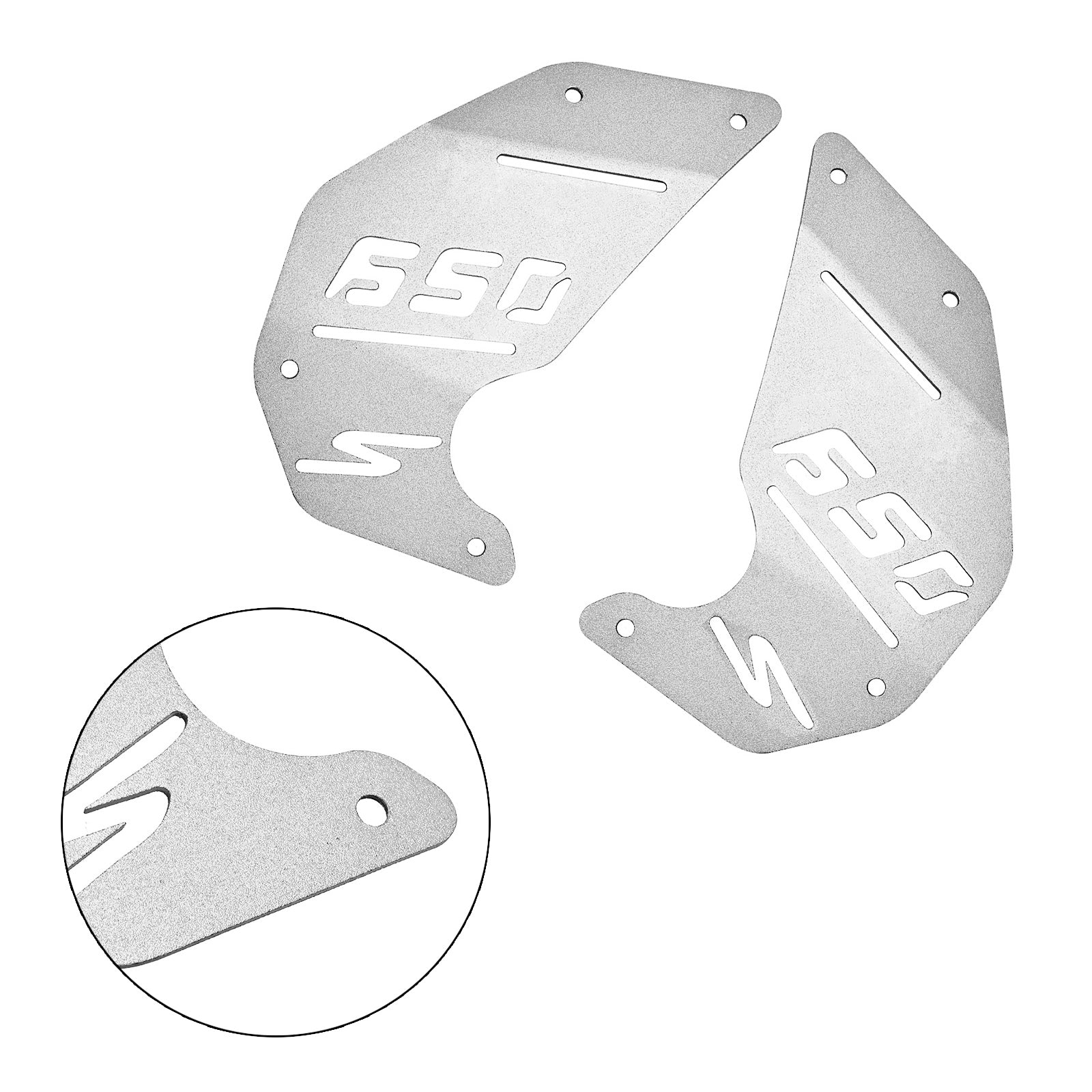 Couvercle de panneau Cnc de plaque latérale de moteur argenté pour Kawasaki Vulcan S En650 Vn650 15-22