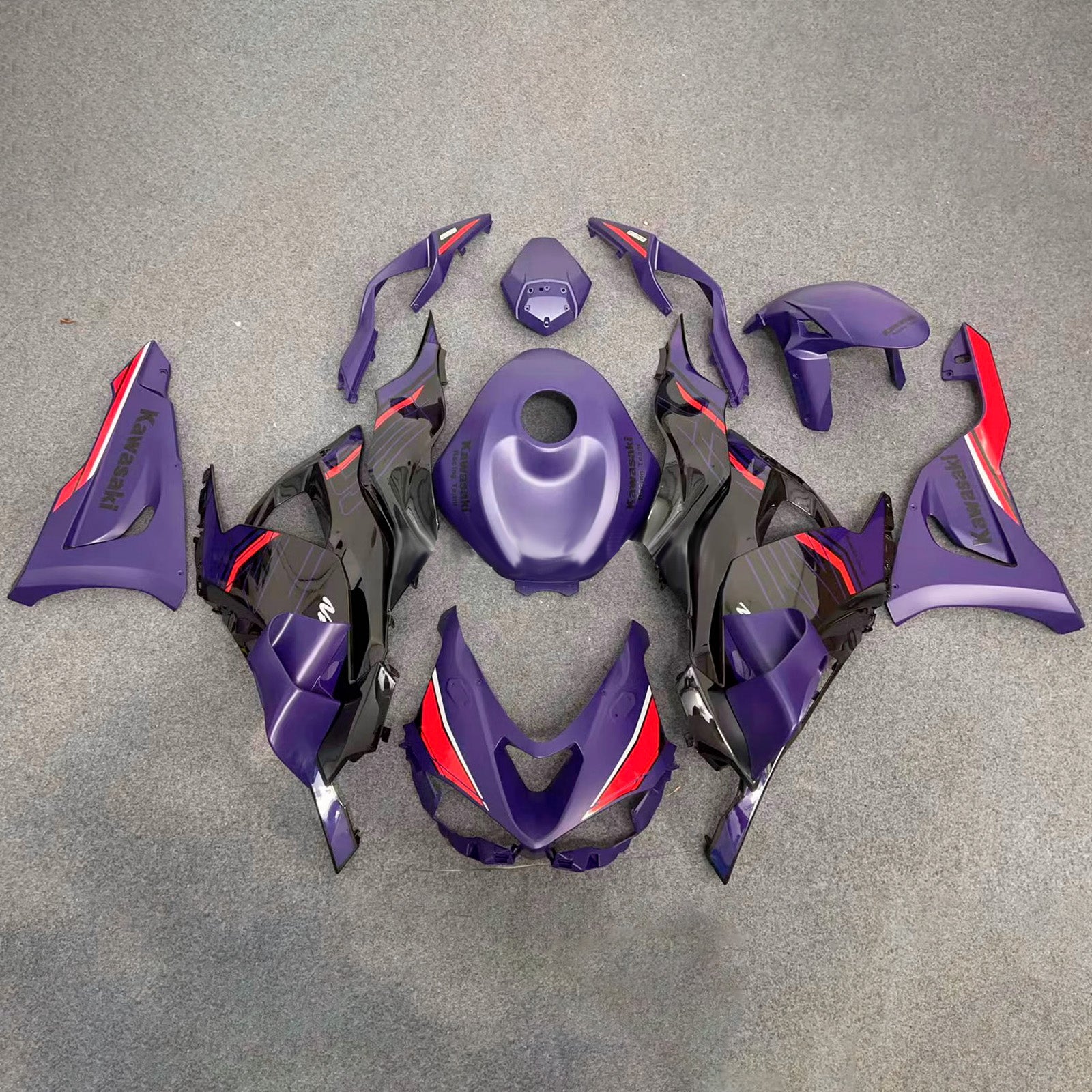 Amotopart 2024-2025 Kawasaki ZX-6R Purple Black Red Fairing Kit