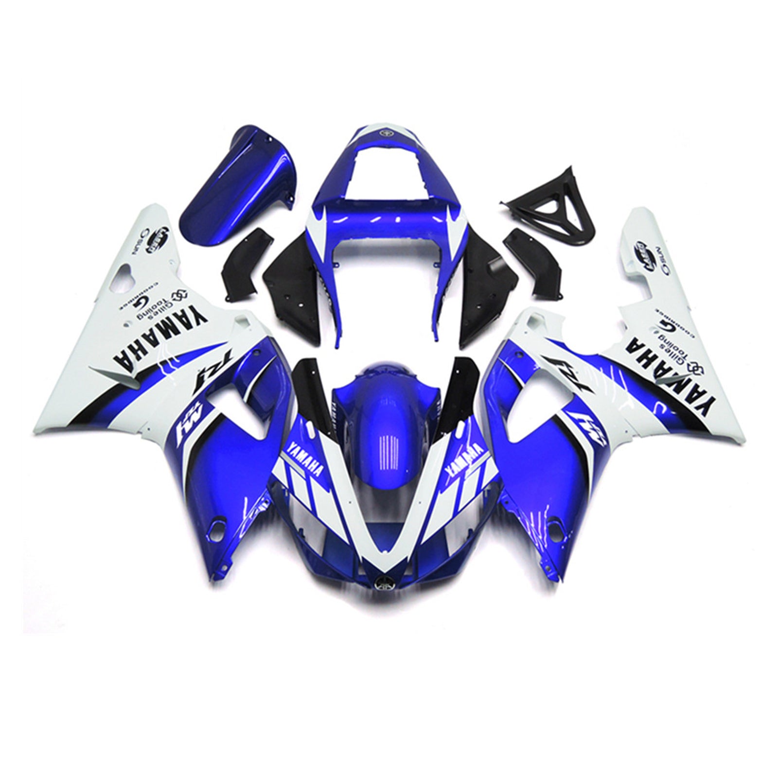 Amotopart 2000-2001 YZF 1000 R1 Yamaha Blue&amp;White Style1 Verkleidungsset