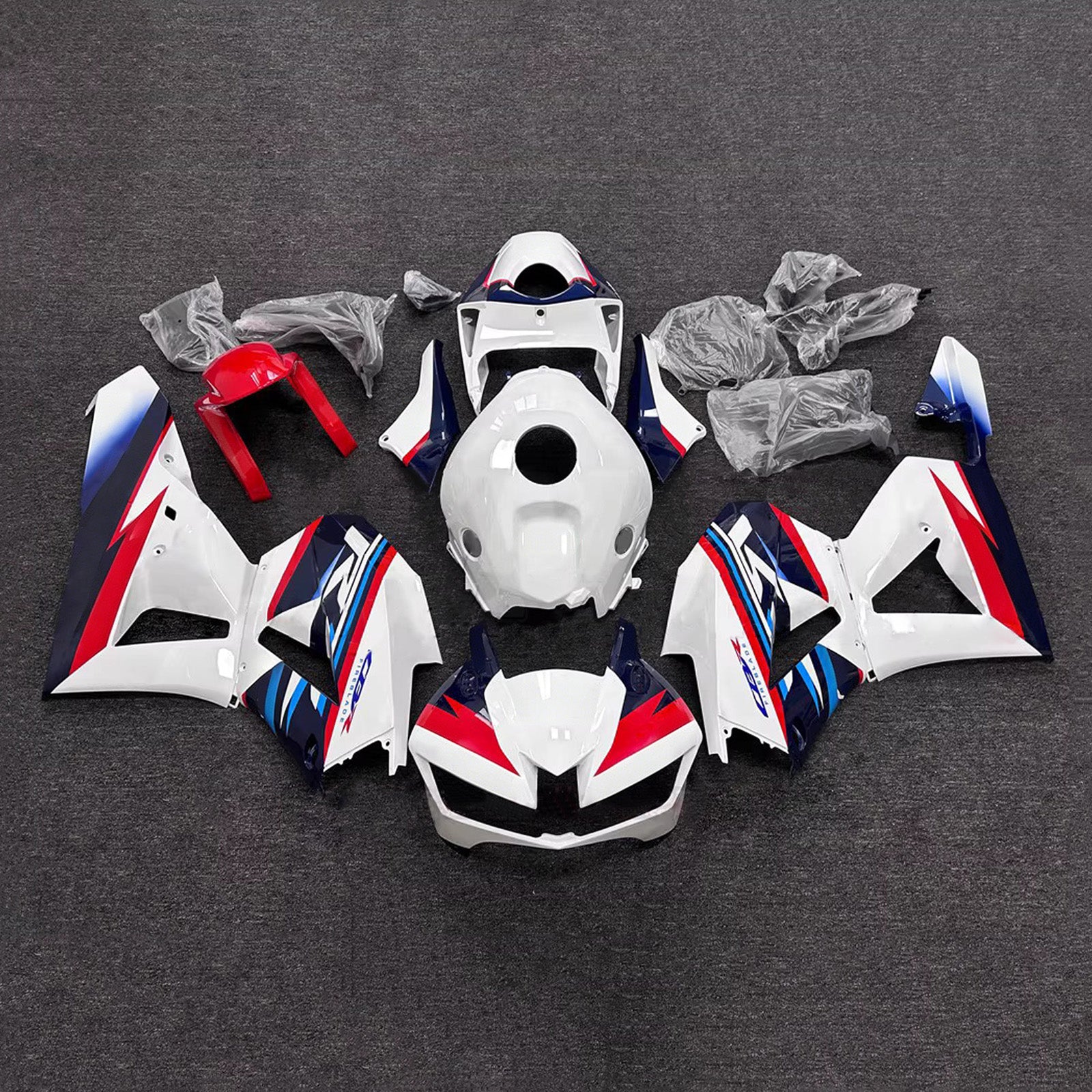 Amotopart 13-26 US ver. & 13-23 European ver. Honda CBR600RR White Blue Fairing Kit