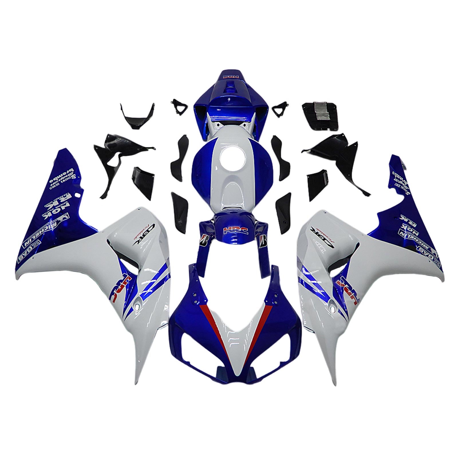 Amotopart 2006-2007 Honda CBR1000RR Kit de carénage blanc et bleu