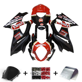 Amotopart 2007–2008 K7 GSXR1000 Suzuki Red &amp; Black Style2 Verkleidungsset