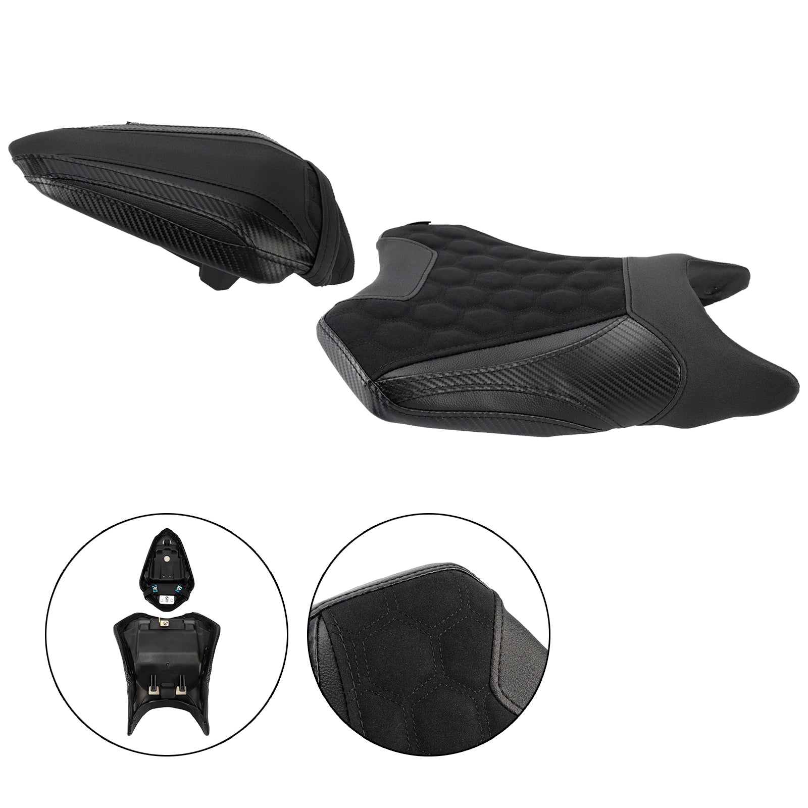 24-25 Kawasaki Ninja 500 Z500 Front&REar Raider Beifahrer-Kissen-Set Grün