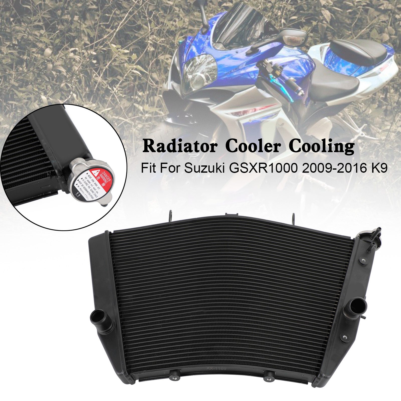 09-16 Suzuki GSXR1000 GSX-R1000 Refroidisseur de radiateur de moteur