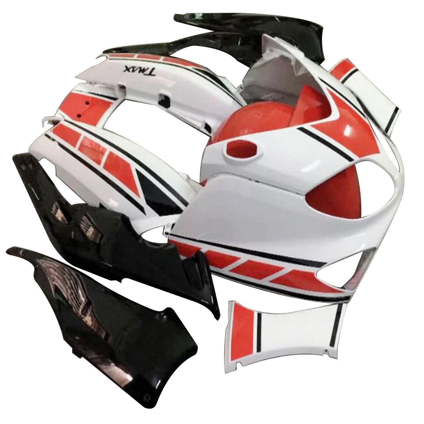 Amotopart 2001-2007 Yamaha T-Max Kit de carénage noir blanc orange