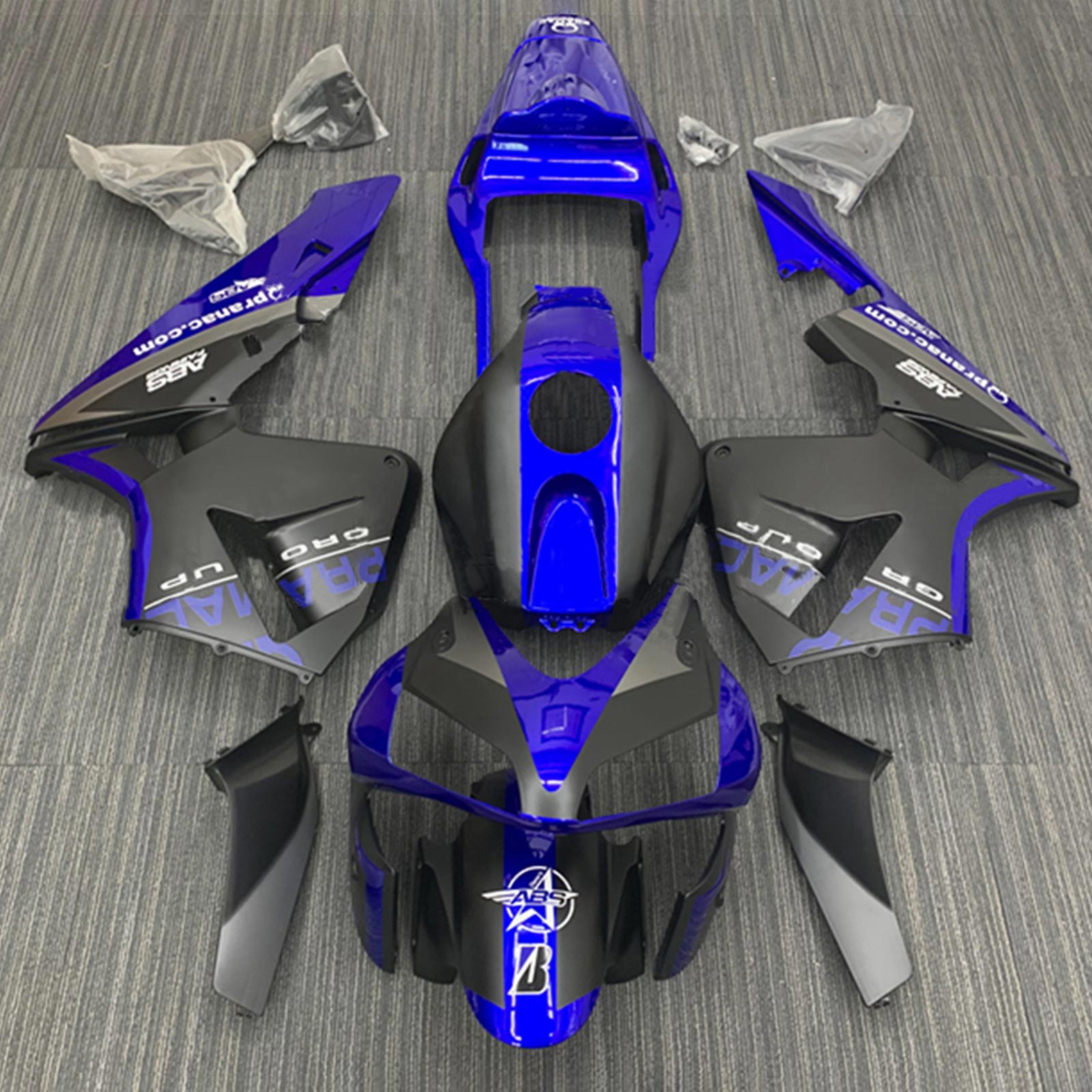 Amotopart 2003-2004 Honda CBR600RR Kit de carénage noir bleu