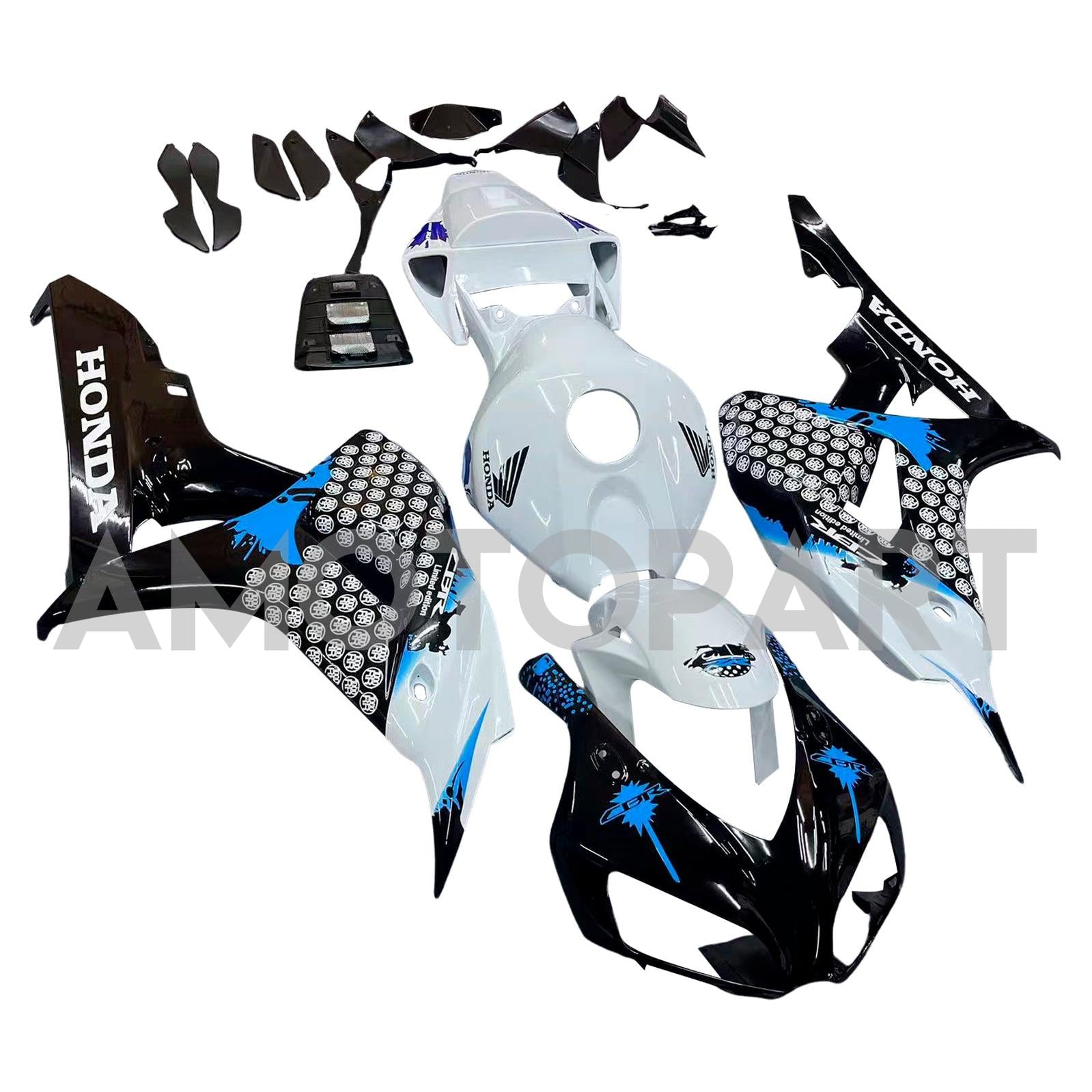 Amotopart 2006-2007 Honda CBR1000RR White Black Fairing Kit