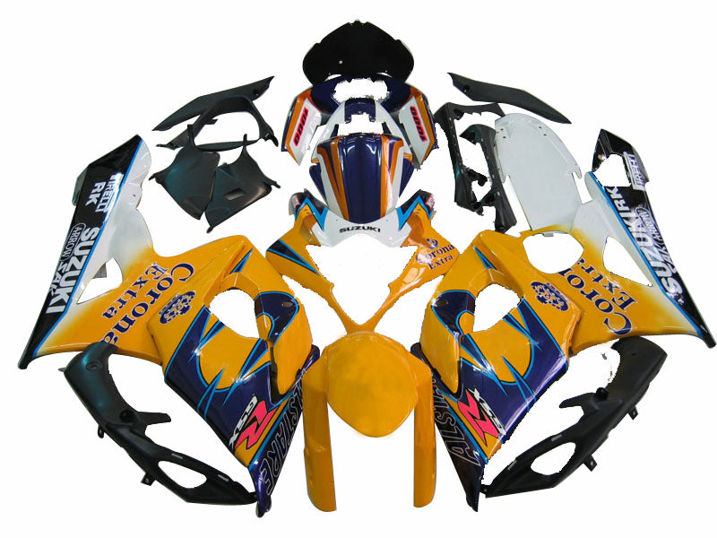 Amotopart 2005-2006 Suzuki GSXR1000 Kit de carénage jaune et bleu