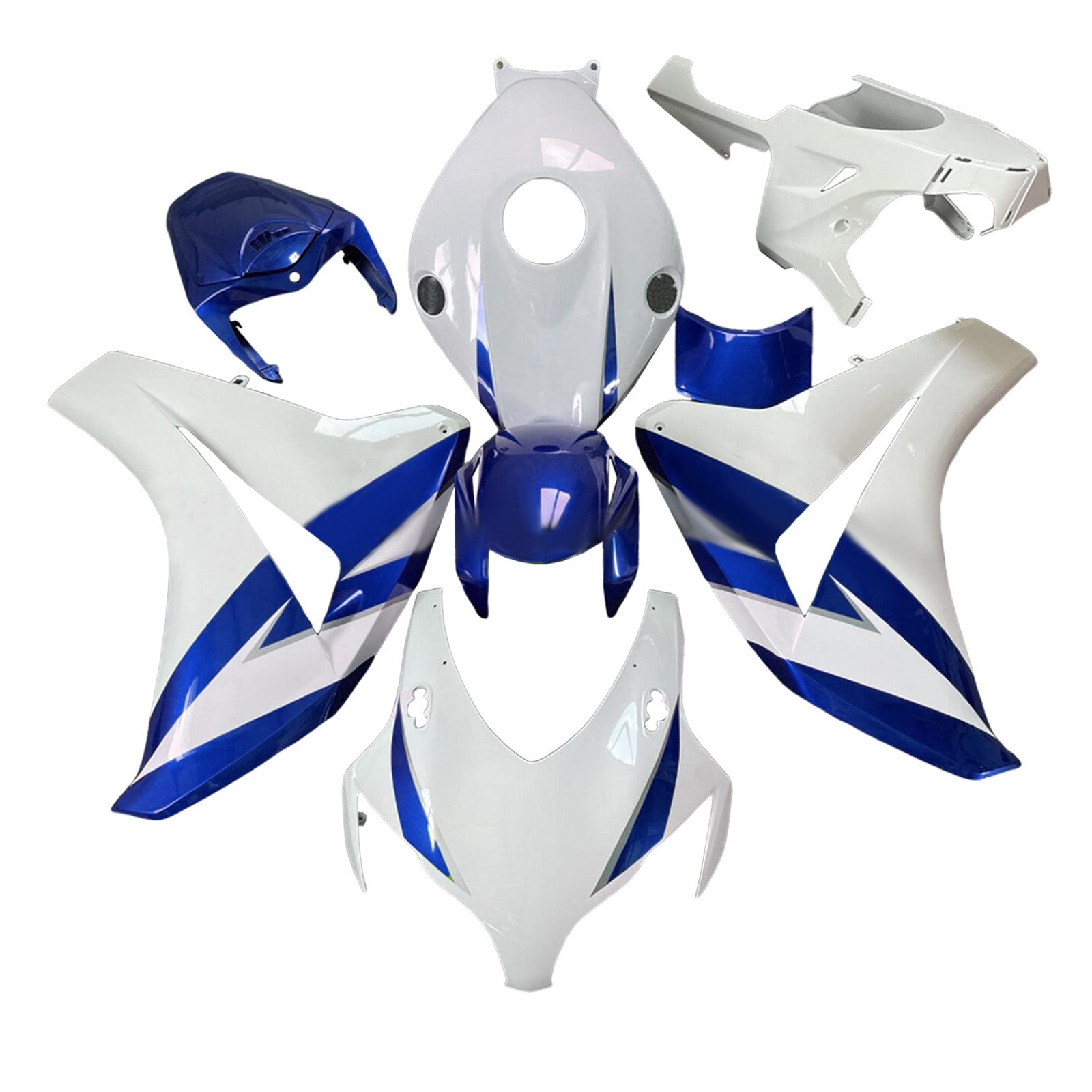Amotopart 2008-2011 Honda CBR1000rr Kit de carénage bleu blanc