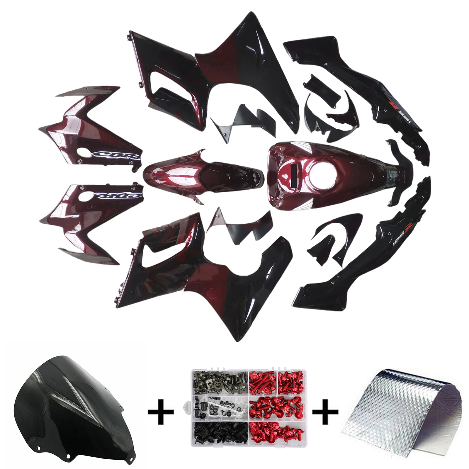 Amotopart 2002-2006 Honda CBR125R Red Black Fairing Kit