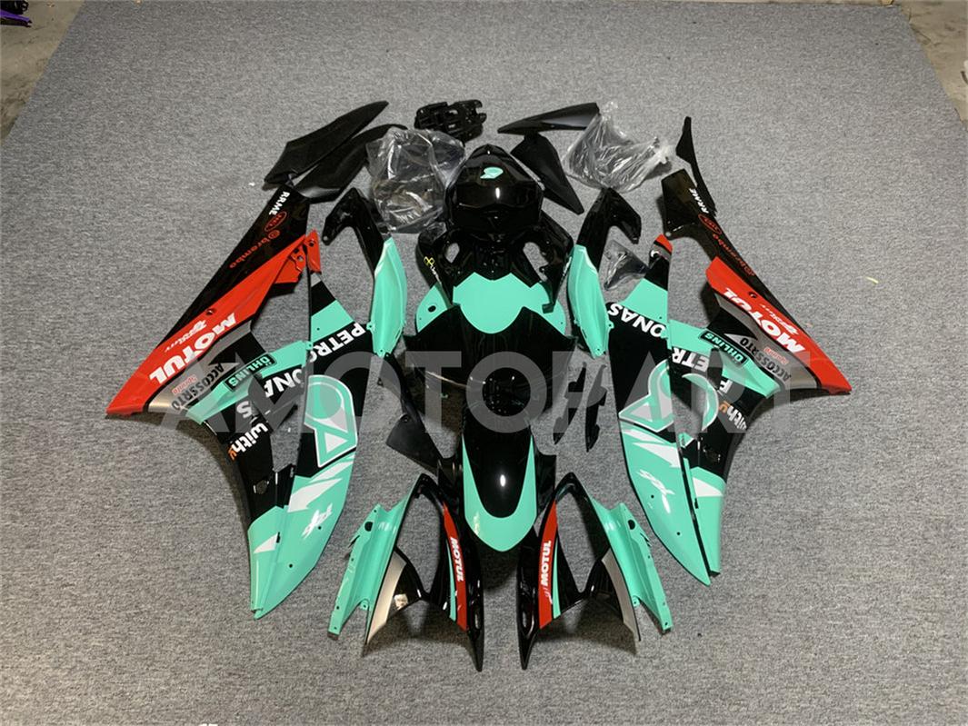 Amotopart 2006-2007 Yamaha YZF 600 R6 Colección de kit de carenado negro y azul
