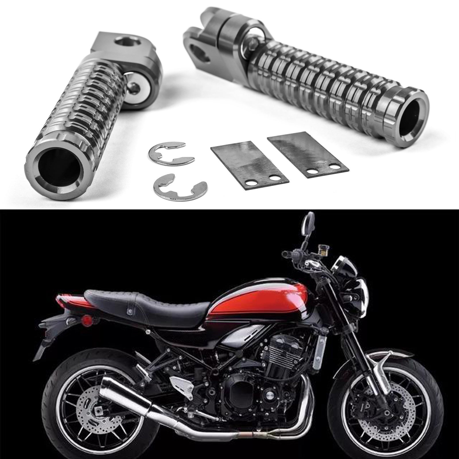 KAWASAKI Z300 Z800 Z650 Z900 ZRX1200 Pedane anteriori CNC Poggiapiedi