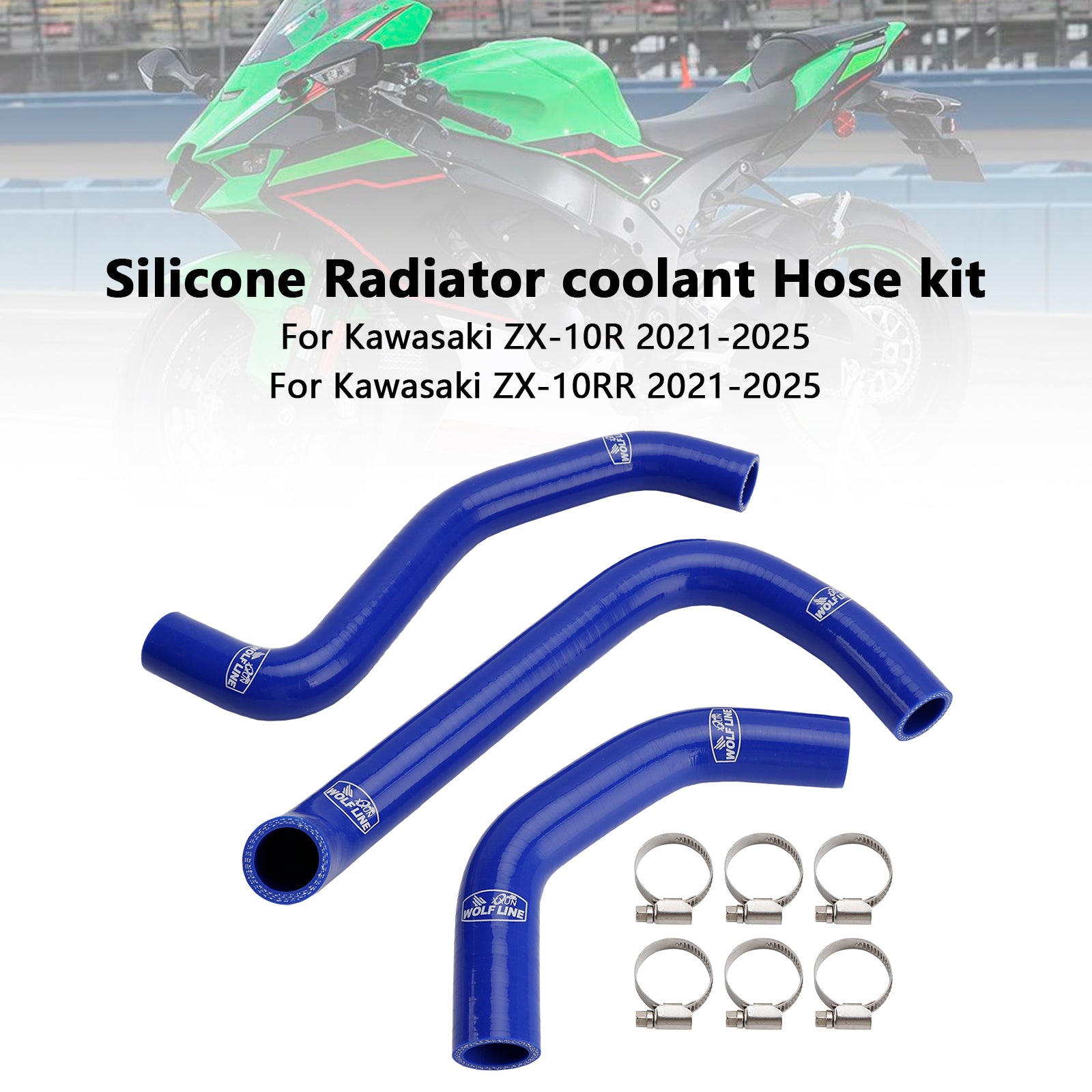 2021-2025 Kawasaki ZX10R ZX-10RR Silicone Radiator coolant Hose