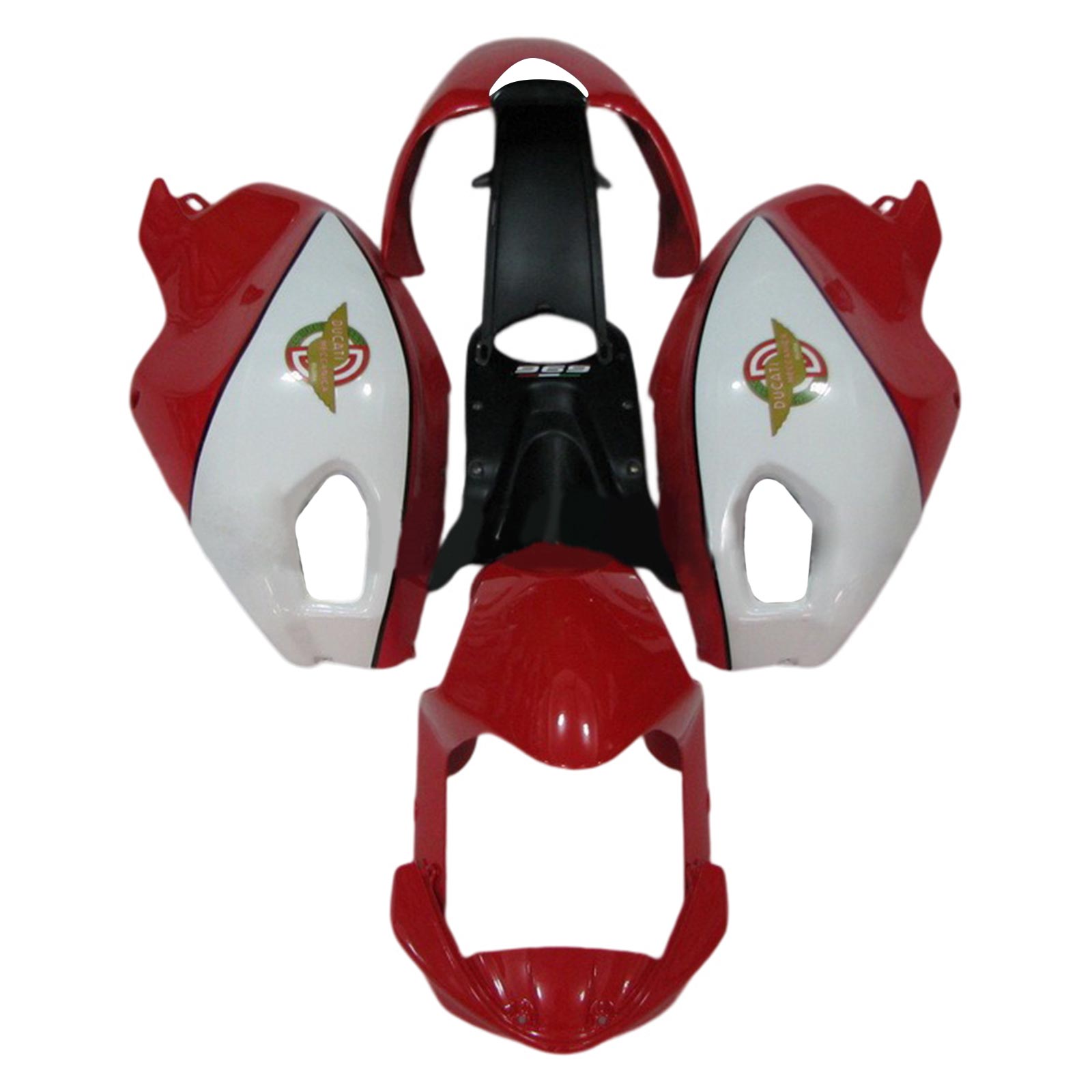 Amotopart Kit de carénage Ducati Monster 696 796 1100 S EVO rouge et blanc Style1 toutes années