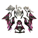 Amotopart 2019-2023 Kawasaki ZX6R Black&Pink Fairing Kit