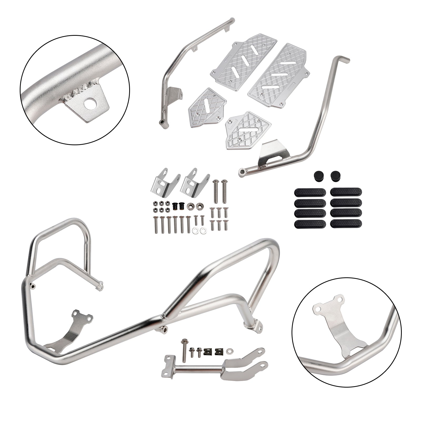 Honda Adv350 2022-2025 Upper Lower Kit Engine Guard Frame Crash Bar Silver