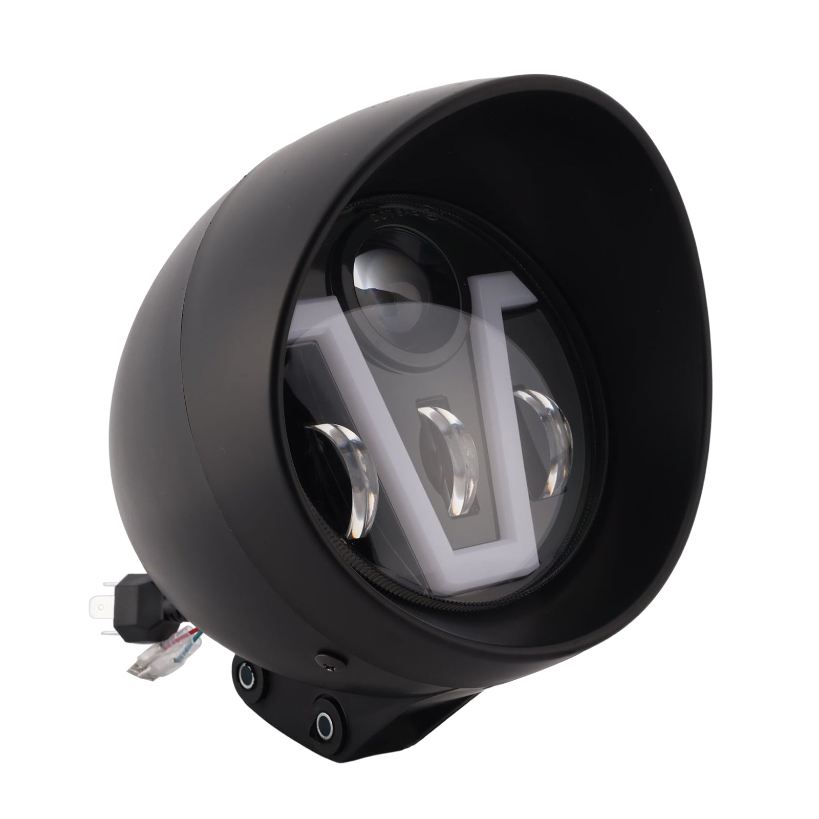 5.75" Motorcycle Spotlight Headlight Led 4000lm For Cruise Cafe Racer Chrome