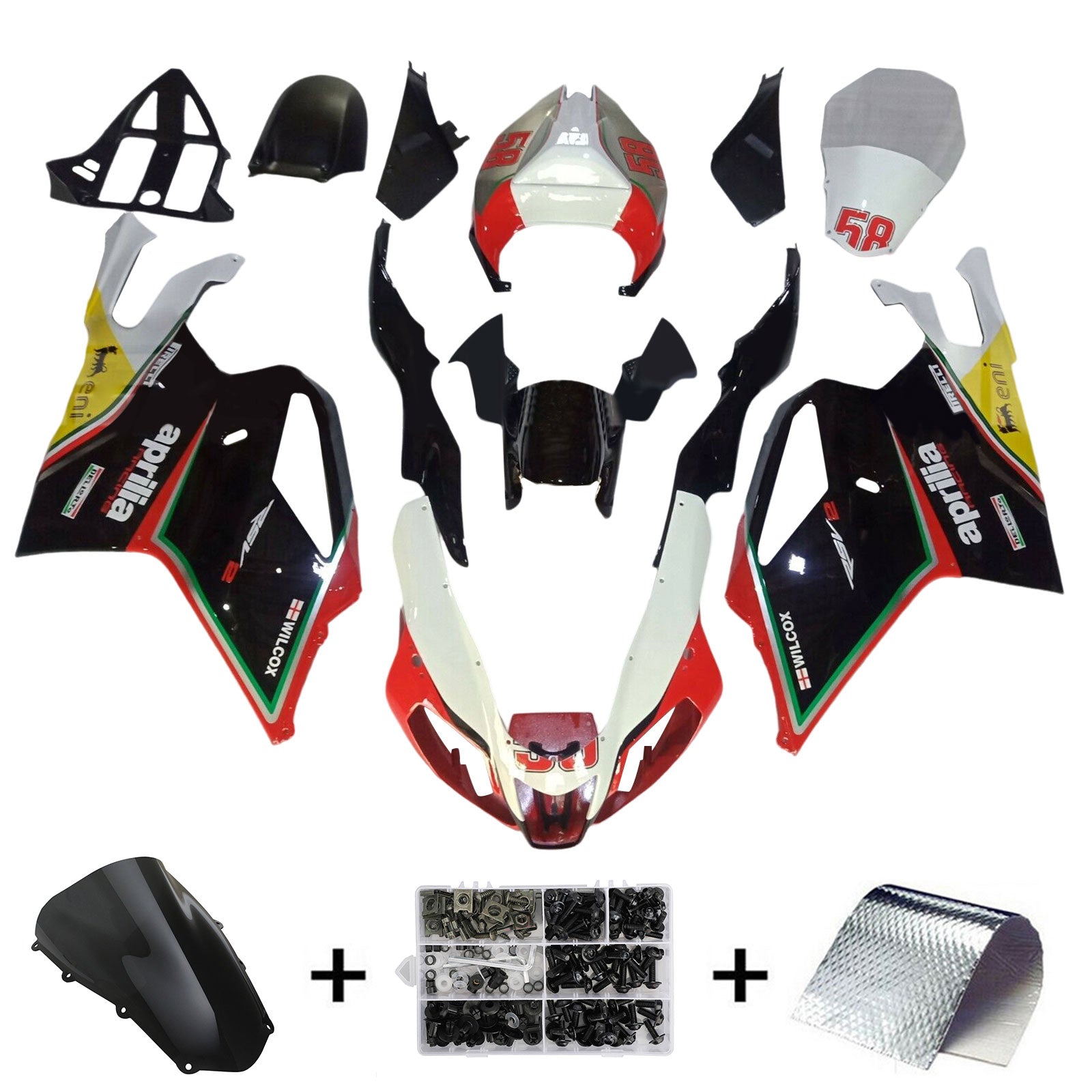 Amotopart 2003-2006 Aprilia RSV1000 Red&Black Style2 Fairing Kit