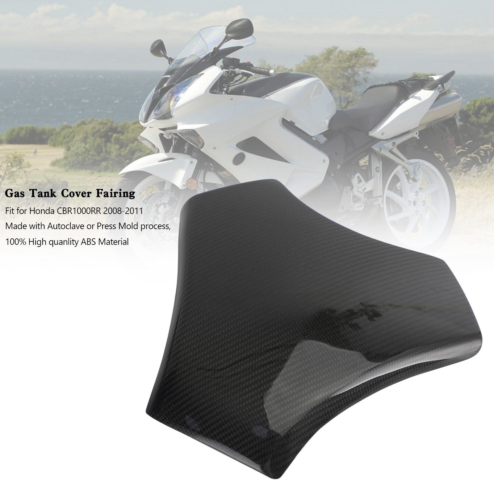 Gas Tank Cover Panel Fairing Protector For Honda CBR1000RR 2008-2011 Carbon