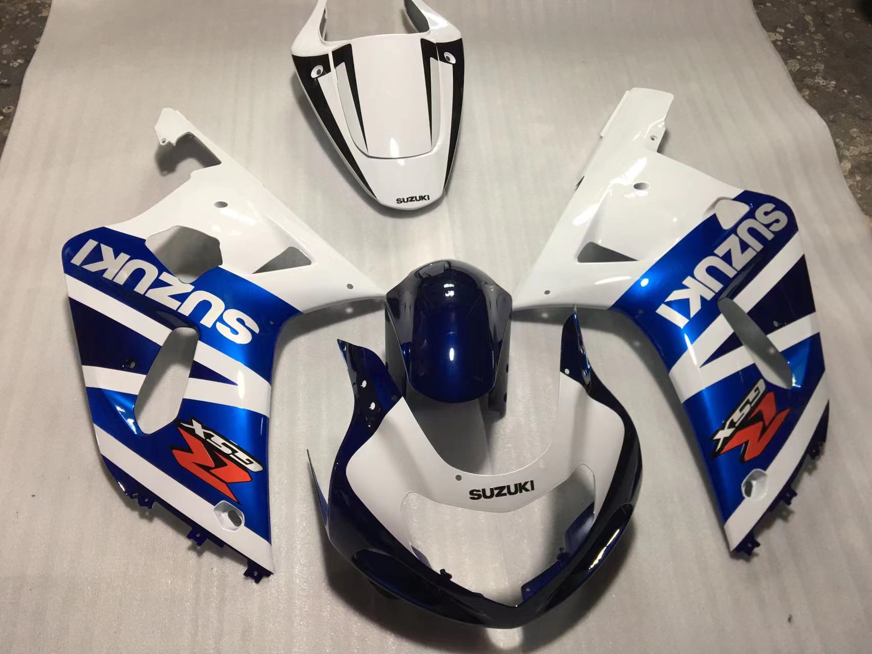 Amotopart Suzuki 01-03 GSXR600 &amp; 00-03 GSXR750 Verkleidung blau weiß Kit