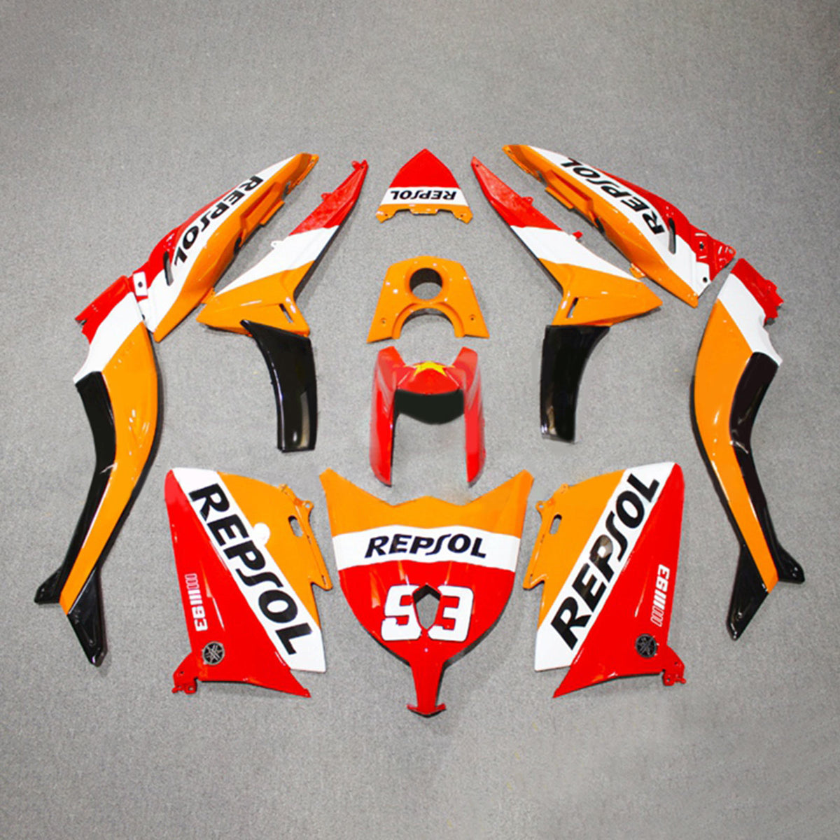 Amotopart 2012-2014 T-Max TMAX530 Yamaha Kit carena Repjol rosso e arancione
