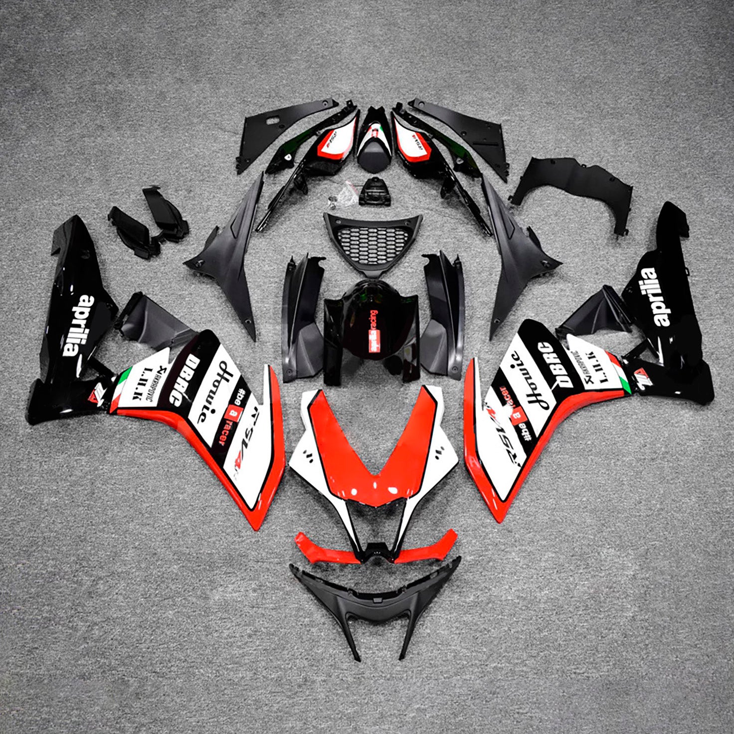 Amotopart 2009-2015 Aprilia RSV4 1000 Red Balck White Fairing Kit