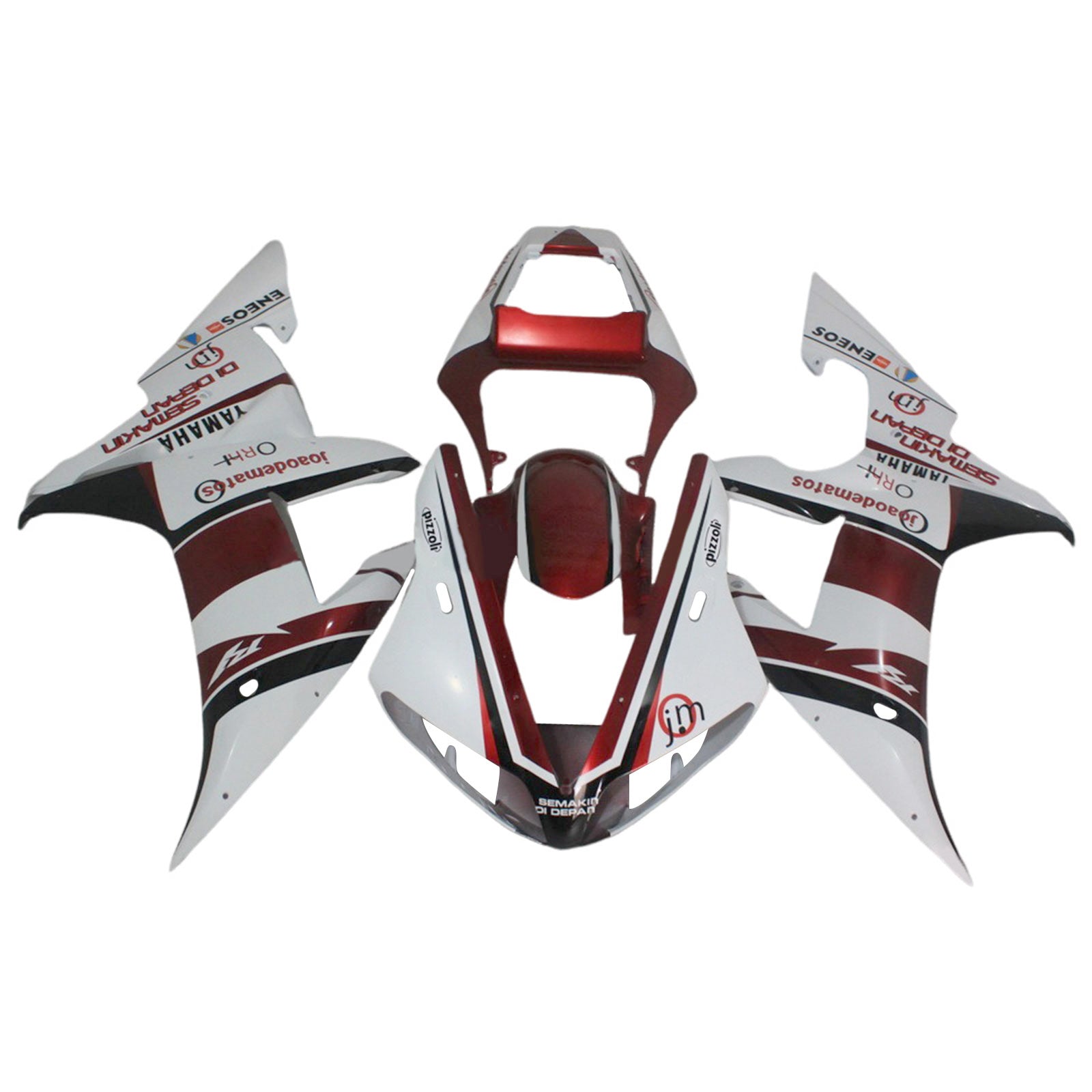 Amotopart 2002-2003 Yamaha YZF R1 White Red Fairing Kit