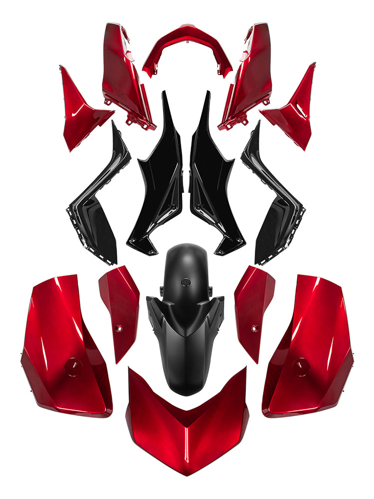 Amotopart 2023-2024 Yamaha X-MAX 300 Red Black Fairing Kit