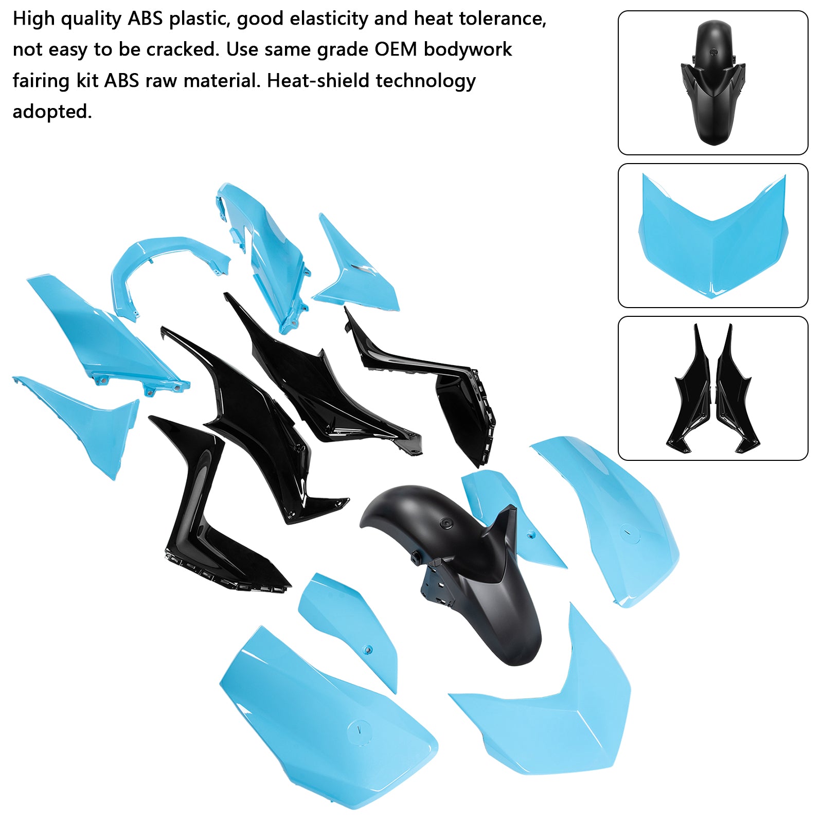 Amotopart 2023-2024 Yamaha X-MAX 300 Blue Black Fairing Kit