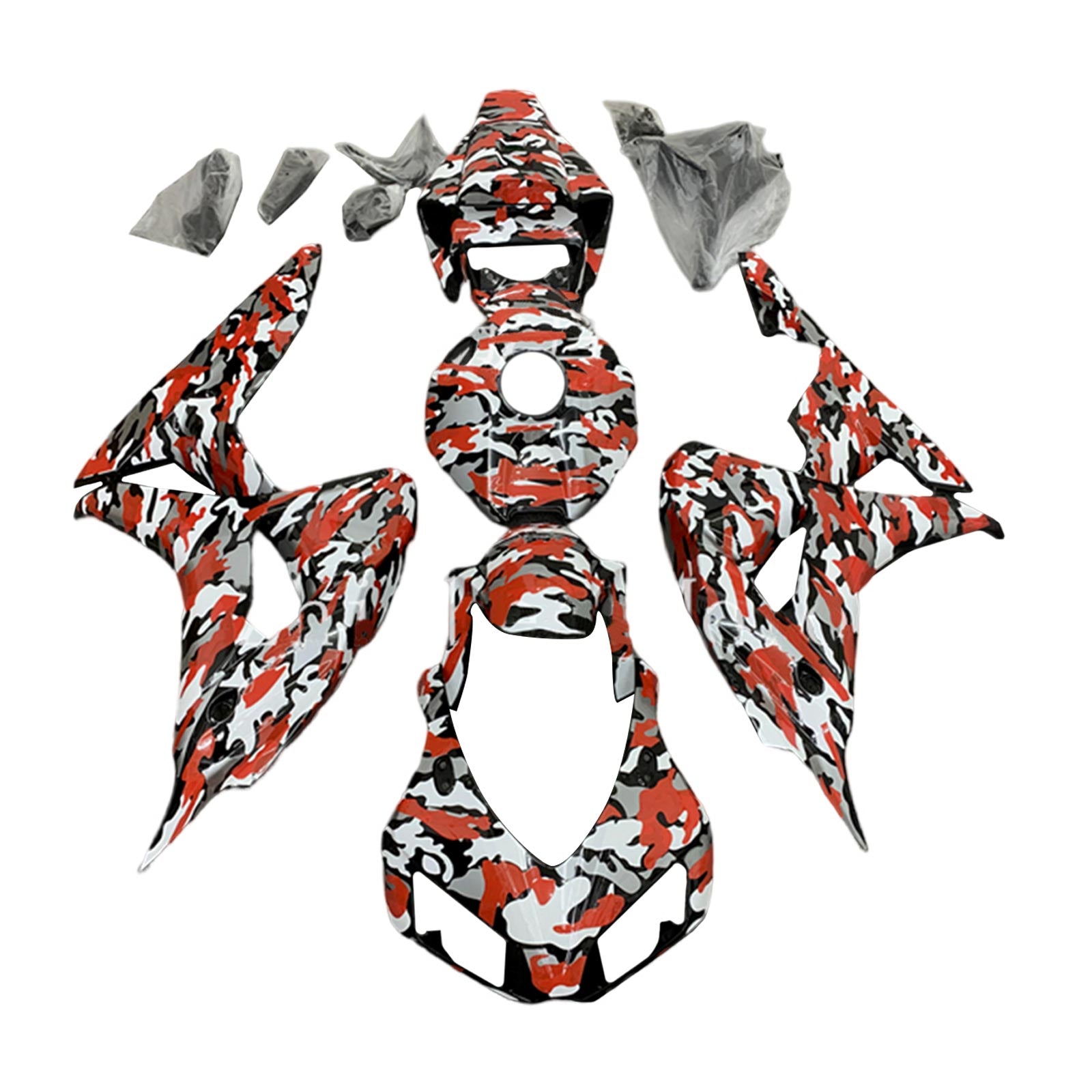 Amotopart 2006–2007 Honda CBR1000RR rotes Camouflage-Verkleidungsset