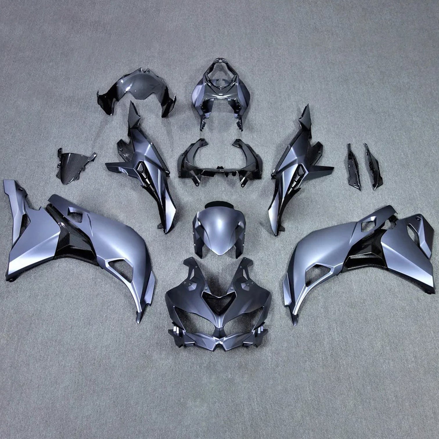 Amotopart 2019-2024 Ninja ZX-25R ZX-4R ZX-4RR Kawasaki Matt Grey Fairing Kit