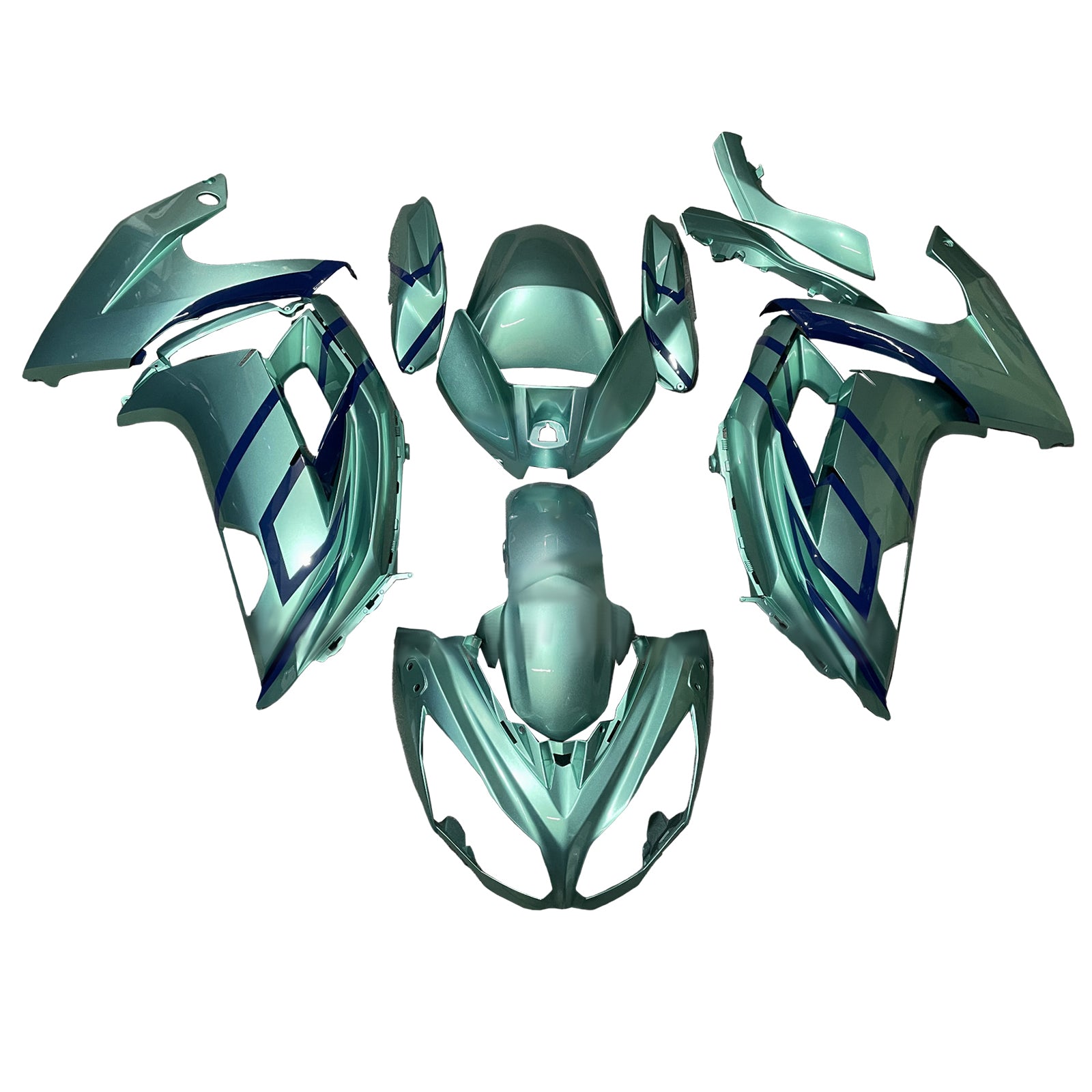 Amotopart 2012-2016 Kawasaki Ninja 650 ER6F Light Green Fairing Kit