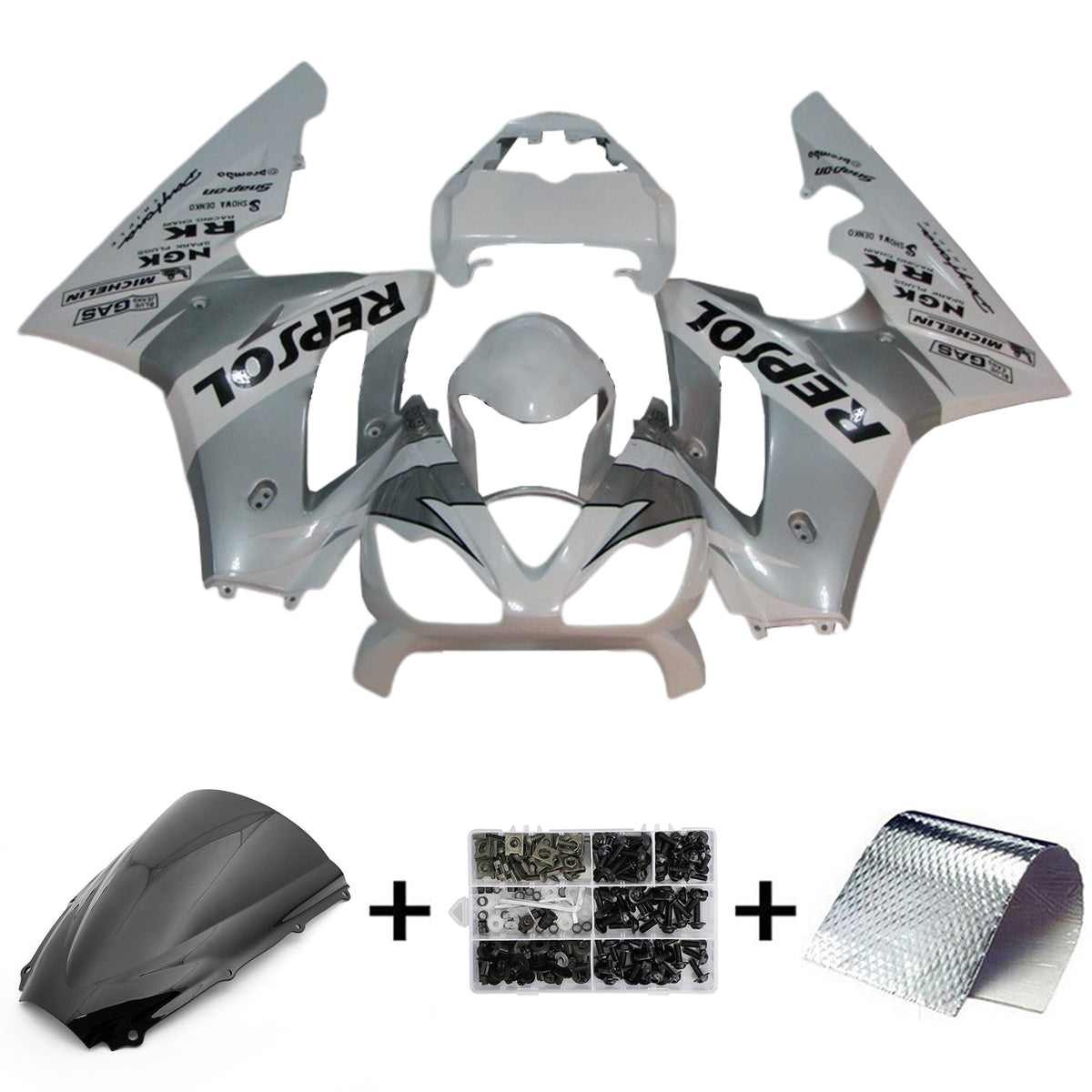 Amotopart 2006-2008 Triumph Daytona 675 Grey&White Fairing Kit