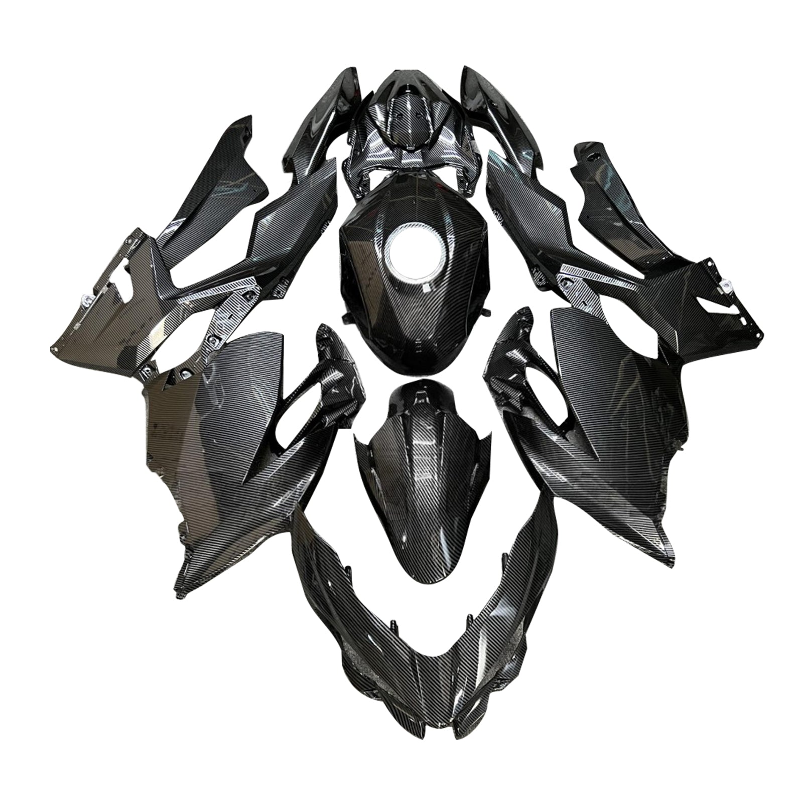 Amotopart 2018-2024 Kawasaki EX400 Ninja400 Carbon Fiber Pattern Fairing Kit