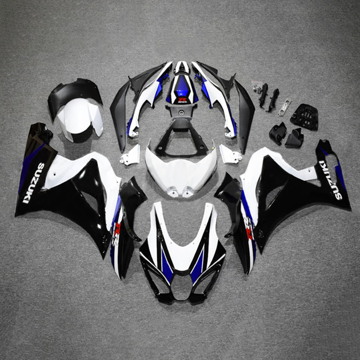 Amotopart 2017-2024 K17 GSXR1000 Suzuki Black&Blue Style4 Fairing Kit