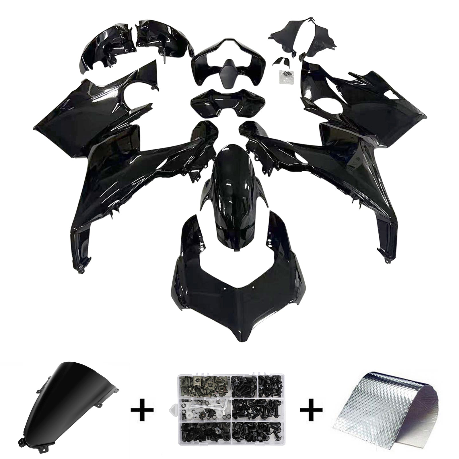 Amotopart Ducati 2018-2019 Panigale V4 V4S & 2018-2020 Panigale V4SP Kit de carénage noir