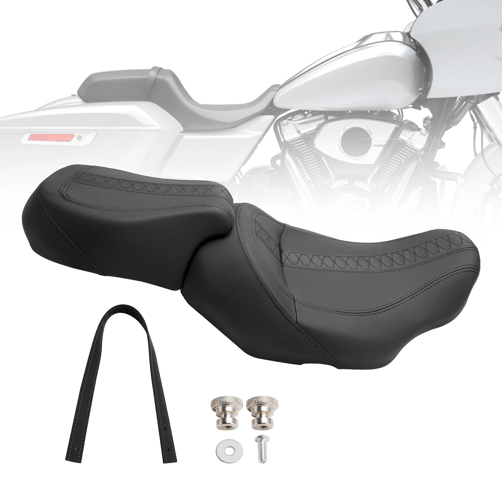 23-24 Touring Cvo Glide Complete Cushion Rider Passenger Seat Orange