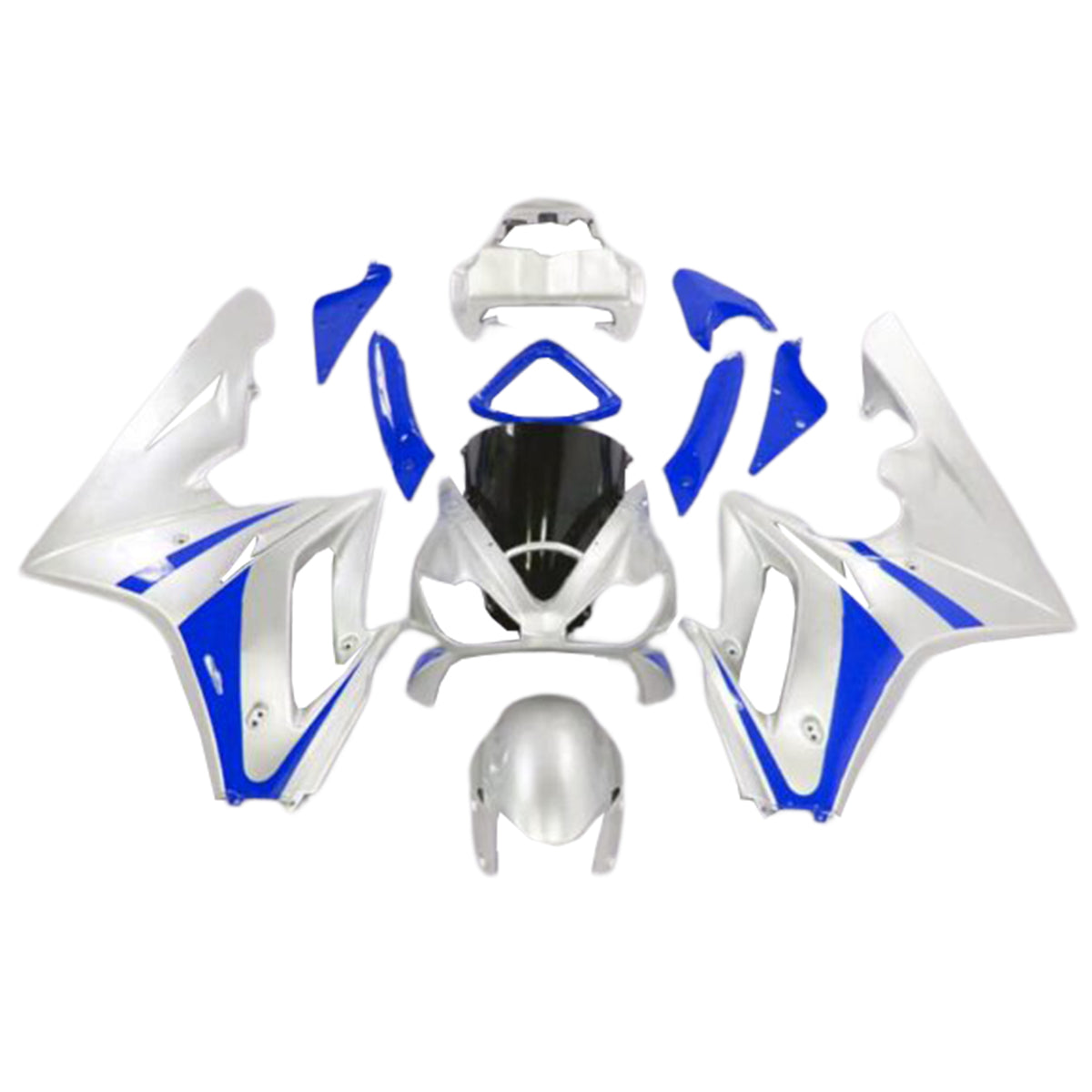 Amotopart 2006-2008 Triumph Daytona 675 White&Blue Style1 Fairing Kit