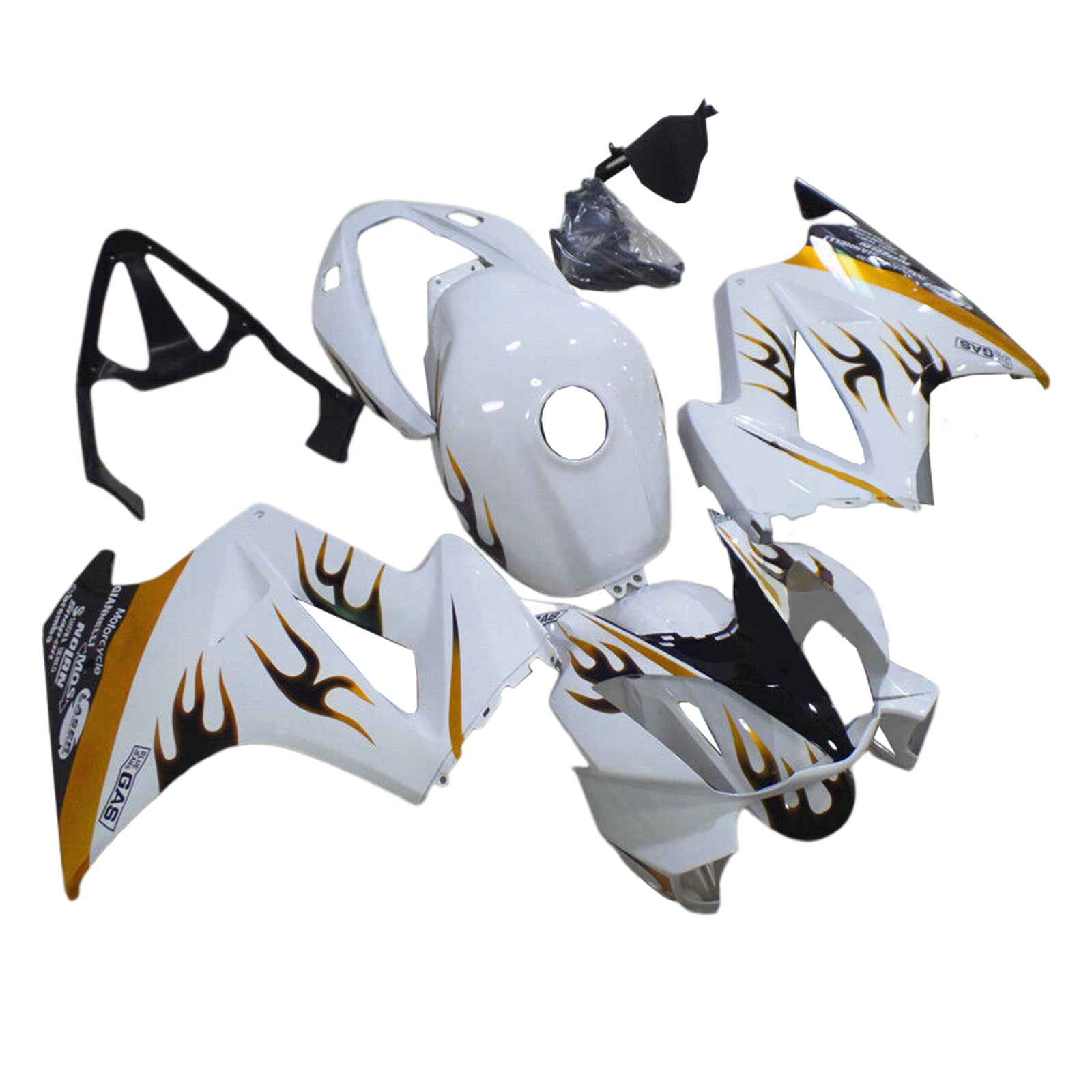 Amotopart 2002-2013 Honda VFR800White Black Fairing Kit