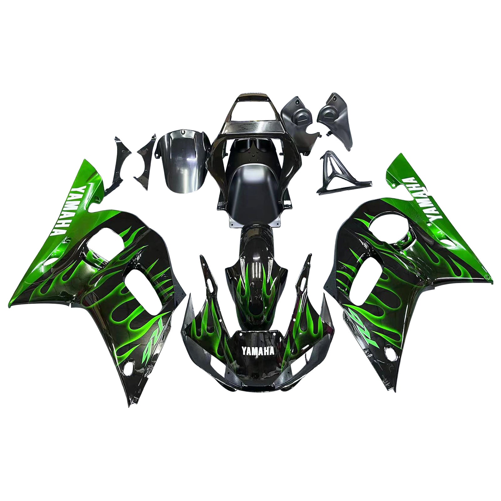 Amotopart 1998-2002 Yamaha YZF 600 R6 Black Green Fairing Kit