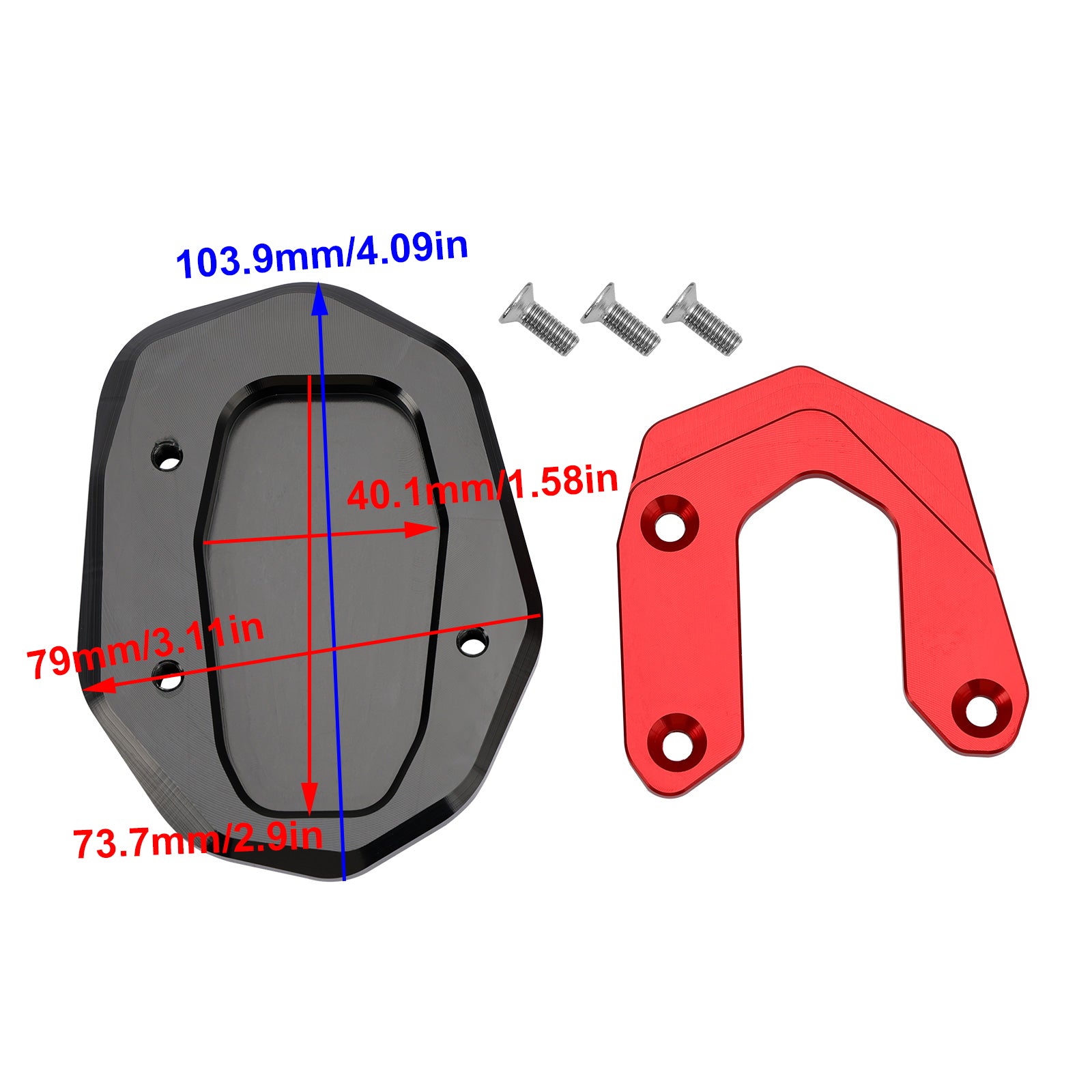 15-20 Ducati Scrambler 400/800/1100 Kickstand Enlarge Plate Pad