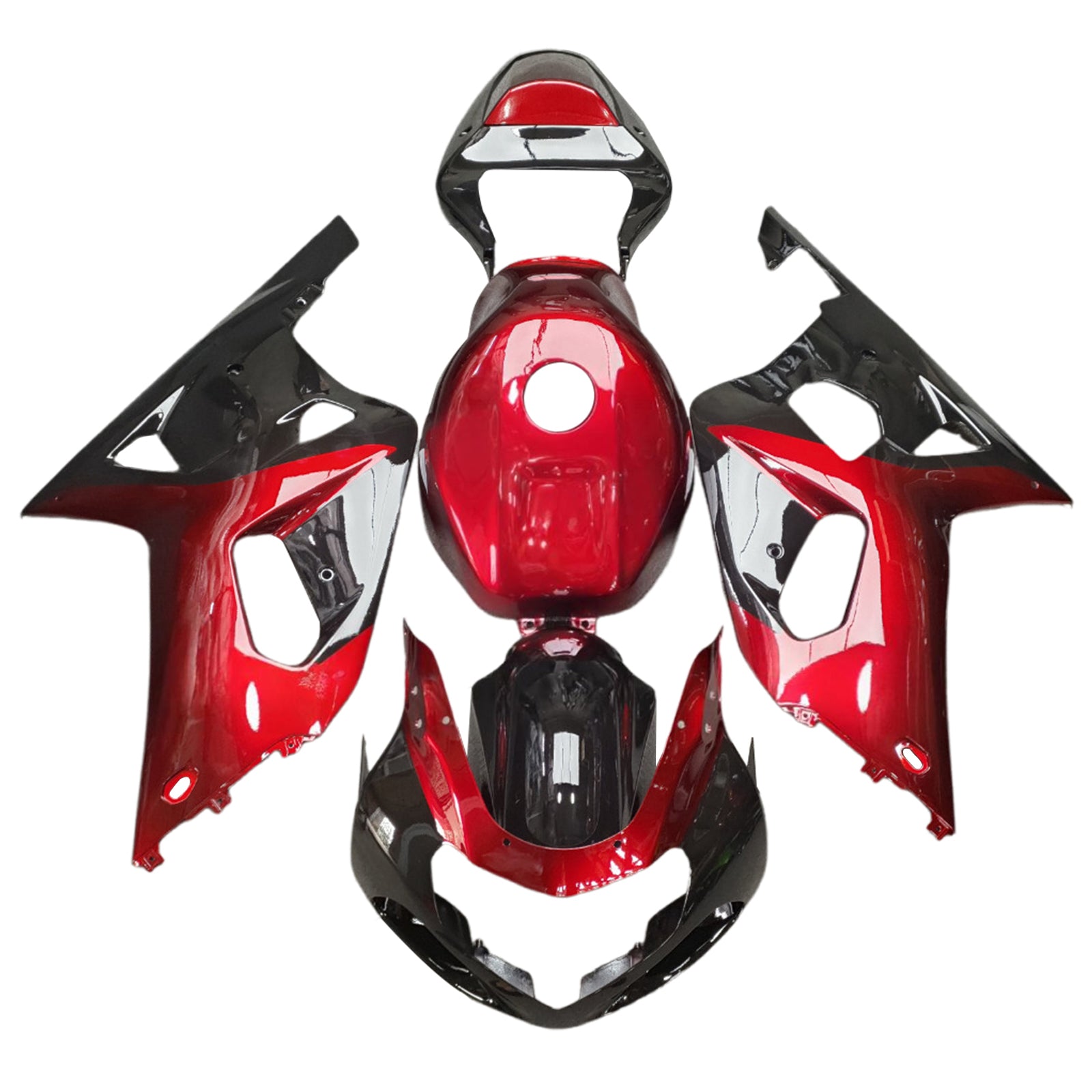 Amotopart Suzuki 00-03 GSXR 750 & 01-03 GSXR 600 Red Black Fairing Kit