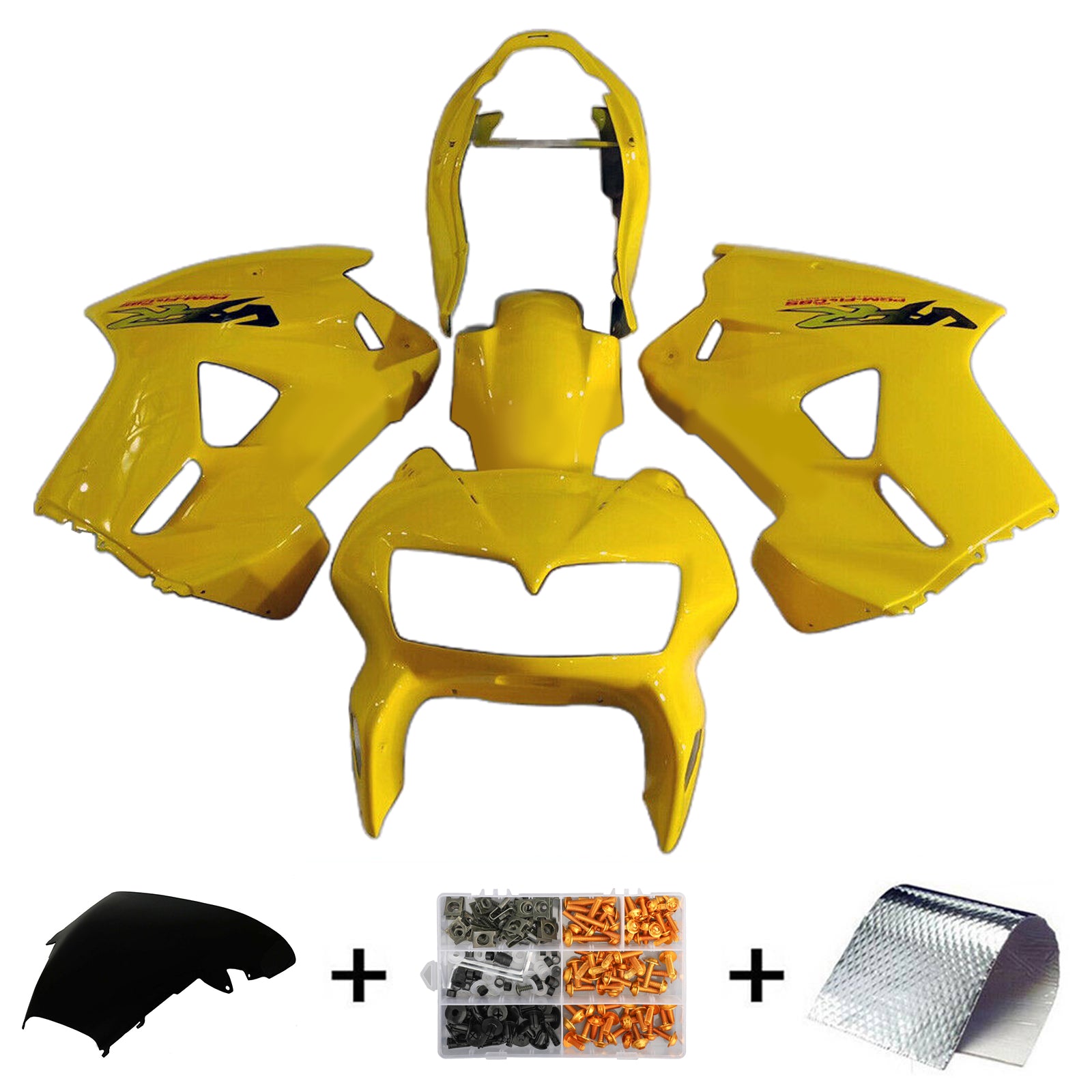 Amotopart 1998-2001 Honda VFR800 Kit de carenado amarillo