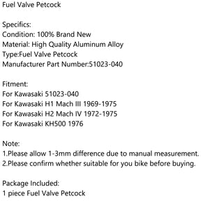 Gas Kraftstoff Benzin Ventil Benzinhahn 51023-040 Für Kawasaki H1 69-75 H2 72-75 KH500 76