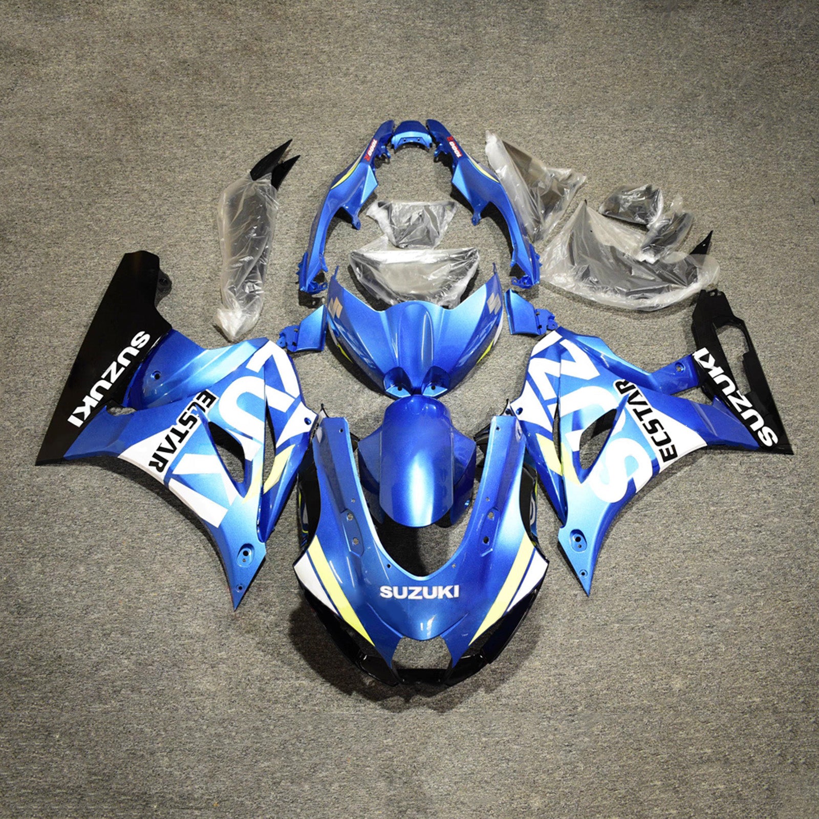 Amotopart 2017-2025 Suzuki GSXR1000 Blue White Black Fairing Kit