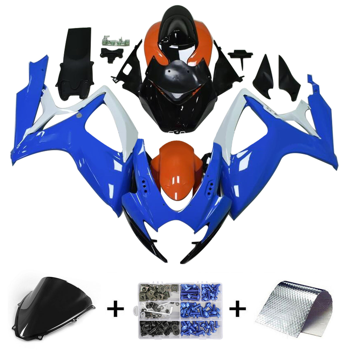 Amotopart 2006-2007 K6 GSXR 600/750 Suzuki Blue&White Fairing kit