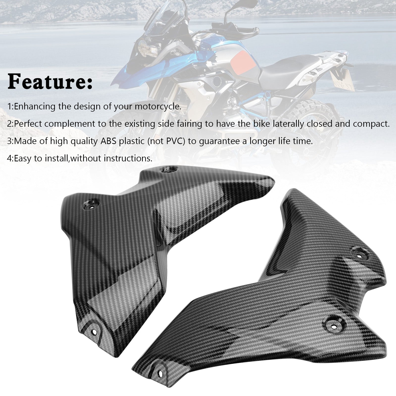 18-23 BMW R1250GS Side Frame Fairing Cowl Guards Radiator Cover