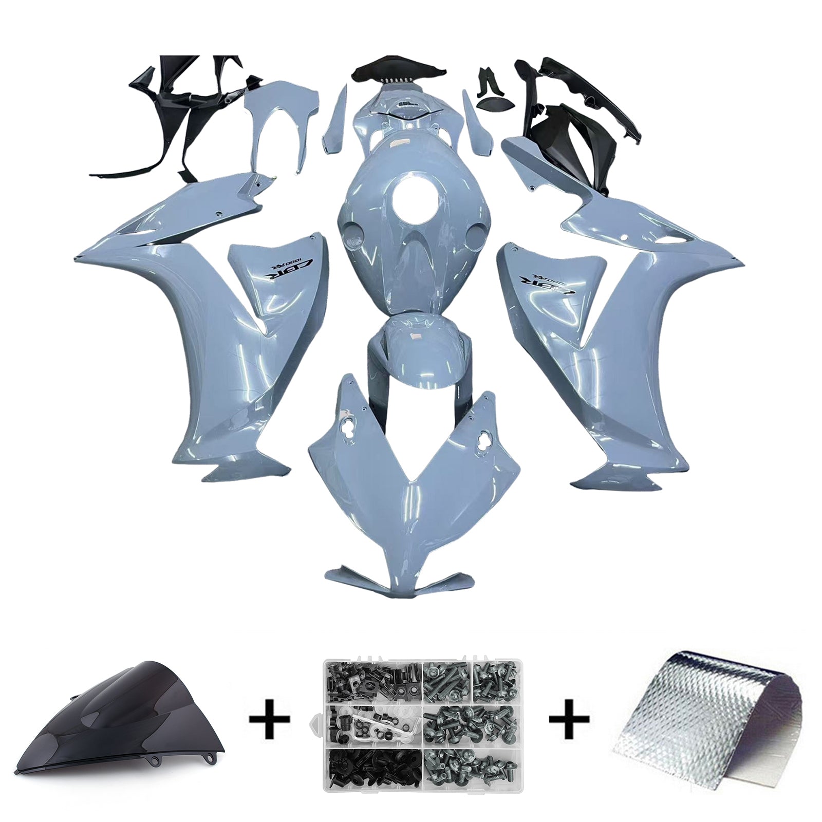 Amotopart 2012-2016 Honda CBR1000RR Kit de carénage gris clair